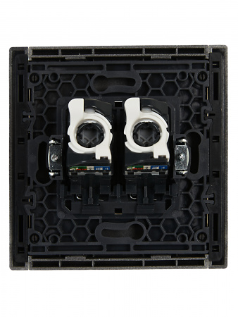 FORTE&PIANO Розетка компьютерная двойная RJ45 кат.5E FP533 сталь IEK FP-K20-1-K46