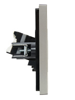 FORTE&PIANO Розетка компьютерная двойная RJ45 кат.5E FP533 сталь IEK FP-K20-1-K46