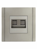FORTE&PIANO Розетка компьютерная двойная RJ45 кат.5E FP533 сталь IEK FP-K20-1-K46