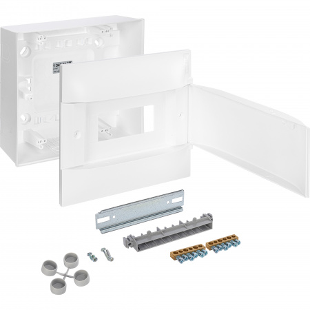 Practibox S Пластиковый щиток Навесной (ЩРн-П) 1X8 Белая дверь Legrand 134608