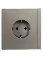 FORTE&PIANO Розетка 1-местная с заземлением без защитных шторок винтовое крепление 16А FP516 сталь IEK FP-R11-16-K46