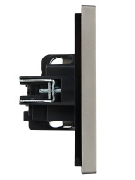 FORTE&PIANO Розетка 1-местная с заземлением без защитных шторок винтовое крепление 16А FP516 сталь IEK FP-R11-16-K46