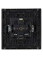 FORTE&PIANO Розетка 1-местная с заземлением без защитных шторок винтовое крепление 16А FP516 сталь IEK FP-R11-16-K46