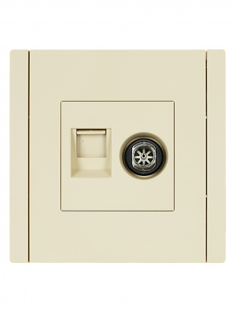 FORTE&PIANO Розетка двойная TV+RJ45 кат.5E FP436 ваниль IEK FP-AK20-1-K10