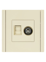 FORTE&PIANO Розетка двойная TV+RJ45 кат.5E FP436 ваниль IEK FP-AK20-1-K10