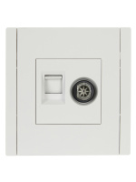 FORTE&PIANO Розетка двойная TV+RJ45 кат.6 FP237 белый IEK FP-AK20-2-K01