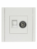 FORTE&PIANO Розетка двойная TV+RJ45 кат.6 FP237 белый IEK FP-AK20-2-K01