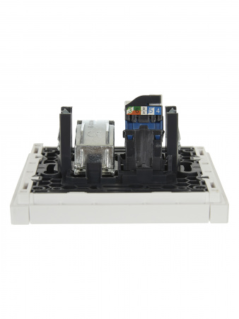 FORTE&PIANO Розетка двойная TV+RJ45 кат.6 FP237 белый IEK FP-AK20-2-K01