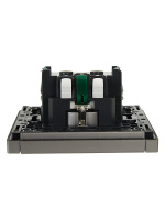 FORTE&PIANO Розетка 1-местная с заземлением без защитных шторок безвинтовое крепление 16А FP514 сталь IEK FP-R11-16-1-K46