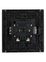 FORTE&PIANO Розетка 1-местная с заземлением без защитных шторок безвинтовое крепление 16А FP514 сталь IEK FP-R11-16-1-K46