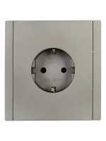 FORTE&PIANO Розетка 1-местная с заземлением без защитных шторок безвинтовое крепление 16А FP514 сталь IEK FP-R11-16-1-K46