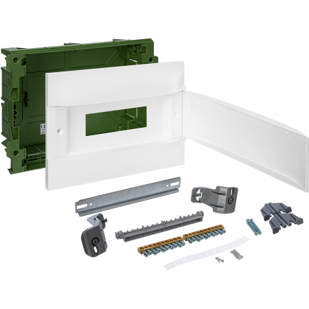 135561 Practibox S Пластиковый щиток Встраиваемый (ЩРв-П) (в полые стены) 1X12 Белая дверь Legrand 