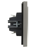 FORTE&PIANO Выключатель 1-клавишный перекрестный 10А FP512 сталь IEK FP-V13-0-10-1-K46