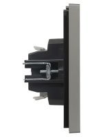 FORTE&PIANO Выключатель 1-клавишный проходной с индикацией 10А FP504 сталь IEK FP-V12-1-10-1-K46