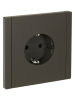FORTE&PIANO Розетка 1-местная с заземлением с защитными шторками безвинтовое крепление 16А FP313 серый IEK FP-R14-16-1-K03