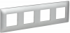 SKANDY Рамка 4-местная SK-F04S серебряный IEK SK-M42-K23