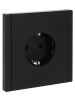 FORTE&PIANO Розетка 1-местная с заземлением с защитными шторками безвинтовое крепление 16А FP113 черный IEK FP-R14-16-1-K02
