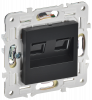 SKANDY Розетка компьютерная двойная RJ45 кат.6 SK-K04Bl черный IEK SK-K20-2-K02