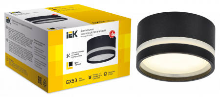 LT-UPB0-4032-GX53-1-K02 LIGHTING Светильник 4032 накладной потолочный под лампу GX53 черный IEK 