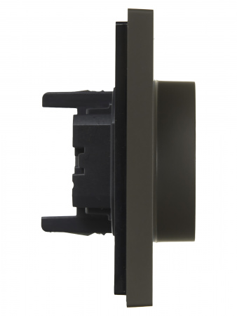 FORTE&PIANO Розетка 2-местная с заземлением с защитными шторками безвинтовое крепление 16А FP323 серый IEK FP-R24-16-1-K03