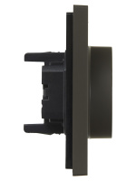 FORTE&PIANO Розетка 2-местная с заземлением с защитными шторками безвинтовое крепление 16А FP323 серый IEK FP-R24-16-1-K03