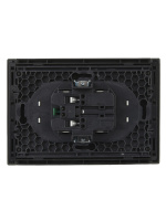 FORTE&PIANO Розетка 2-местная с заземлением с защитными шторками безвинтовое крепление 16А FP323 серый IEK FP-R24-16-1-K03