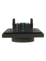 FORTE&PIANO Розетка 2-местная с заземлением с защитными шторками безвинтовое крепление 16А FP323 серый IEK FP-R24-16-1-K03