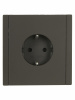 FORTE&PIANO Розетка 1-местная с заземлением с защитными шторками безвинтовое крепление 16А FP313 серый IEK FP-R14-16-1-K03