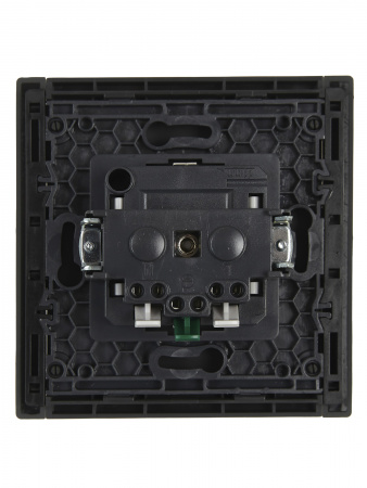 FORTE&PIANO Розетка 1-местная с заземлением с защитными шторками безвинтовое крепление 16А FP313 серый IEK FP-R14-16-1-K03