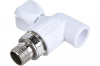 9910022012 Кран для радиатора угловой 20х1/2' полипропиленовый PPR белый Политэк 
