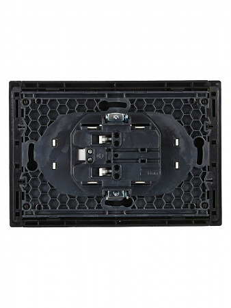 FORTE&PIANO Розетка 2-местная без заземления без защитных шторок безвинтовое крепление 10А FP126 черный IEK FP-R20-10-1-K02