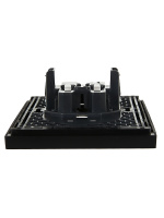 FORTE&PIANO Розетка 2-местная без заземления без защитных шторок безвинтовое крепление 10А FP126 черный IEK FP-R20-10-1-K02