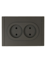FORTE&PIANO Розетка 2-местная без заземления без защитных шторок безвинтовое крепление 10А FP326 серый IEK FP-R20-10-1-K03