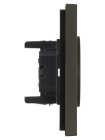 FORTE&PIANO Розетка 2-местная без заземления без защитных шторок безвинтовое крепление 10А FP326 серый IEK FP-R20-10-1-K03