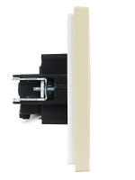 FORTE&PIANO Розетка 1-местная с заземлением без защитных шторок безвинтовое крепление 16А FP414 ваниль IEK FP-R11-16-1-K10