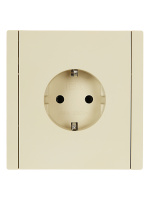 FORTE&PIANO Розетка 1-местная с заземлением без защитных шторок безвинтовое крепление 16А FP414 ваниль IEK FP-R11-16-1-K10