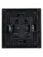 FORTE&PIANO Розетка 1-местная без заземления без защитных шторок винтовое крепление 10А FP118 черный IEK FP-R10-10-K02