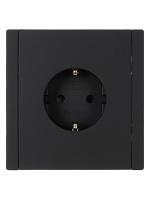 FORTE&PIANO Розетка 1-местная с заземлением с защитными шторками винтовое крепление 16А FP115 черный IEK FP-R14-16-K02
