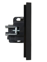 FORTE&PIANO Розетка 1-местная с заземлением с защитными шторками винтовое крепление 16А FP115 черный IEK FP-R14-16-K02