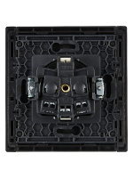 FORTE&PIANO Розетка 1-местная с заземлением с защитными шторками винтовое крепление 16А FP115 черный IEK FP-R14-16-K02