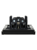 FORTE&PIANO Розетка 1-местная с заземлением с защитными шторками винтовое крепление 16А FP115 черный IEK FP-R14-16-K02