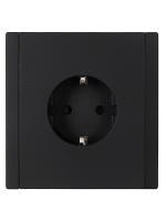 FORTE&PIANO Розетка 1-местная с заземлением с защитными шторками безвинтовое крепление 16А FP113 черный IEK FP-R14-16-1-K02