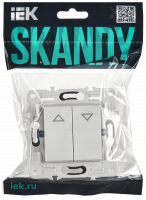 SKANDY Выключатель жалюзи 10А SK-V12W арктический белый IEK SK-V15-0-10-K01