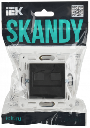 SKANDY Розетка компьютерная двойная RJ45 кат.6 SK-K04Bl черный IEK SK-K20-2-K02