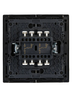 FORTE&PIANO Выключатель 2-клавишный проходной 10А FP107 черный IEK FP-V22-0-10-1-K02