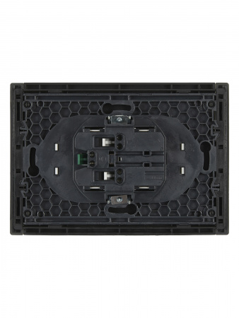 FORTE&PIANO Розетка 2-местная с заземлением без защитных шторок безвинтовое крепление 16А FP324 серый IEK FP-R21-16-1-K03