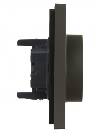 FORTE&PIANO Розетка 2-местная с заземлением без защитных шторок безвинтовое крепление 16А FP324 серый IEK FP-R21-16-1-K03