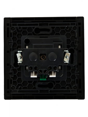 FORTE&PIANO Розетка 1-местная с заземлением без защитных шторок безвинтовое крепление 16А FP114 черный IEK FP-R11-16-1-K02