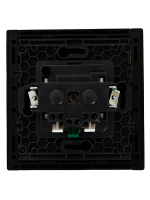 FORTE&PIANO Розетка 1-местная с заземлением без защитных шторок безвинтовое крепление 16А FP114 черный IEK FP-R11-16-1-K02