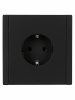 FORTE&PIANO Розетка 1-местная с заземлением без защитных шторок безвинтовое крепление 16А FP114 черный IEK FP-R11-16-1-K02